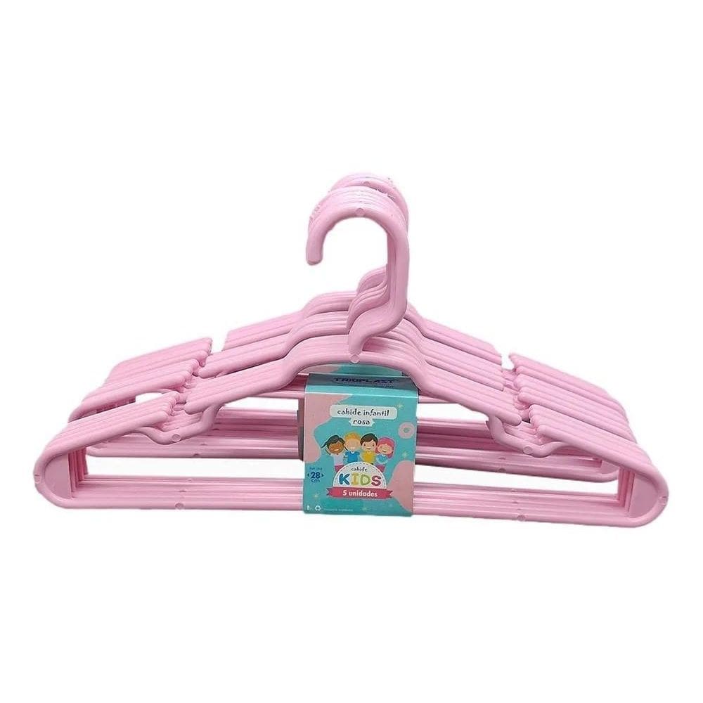 Kit 50 Unidades Cabides Infantis Roupa Infantil Bebê Cor Ros