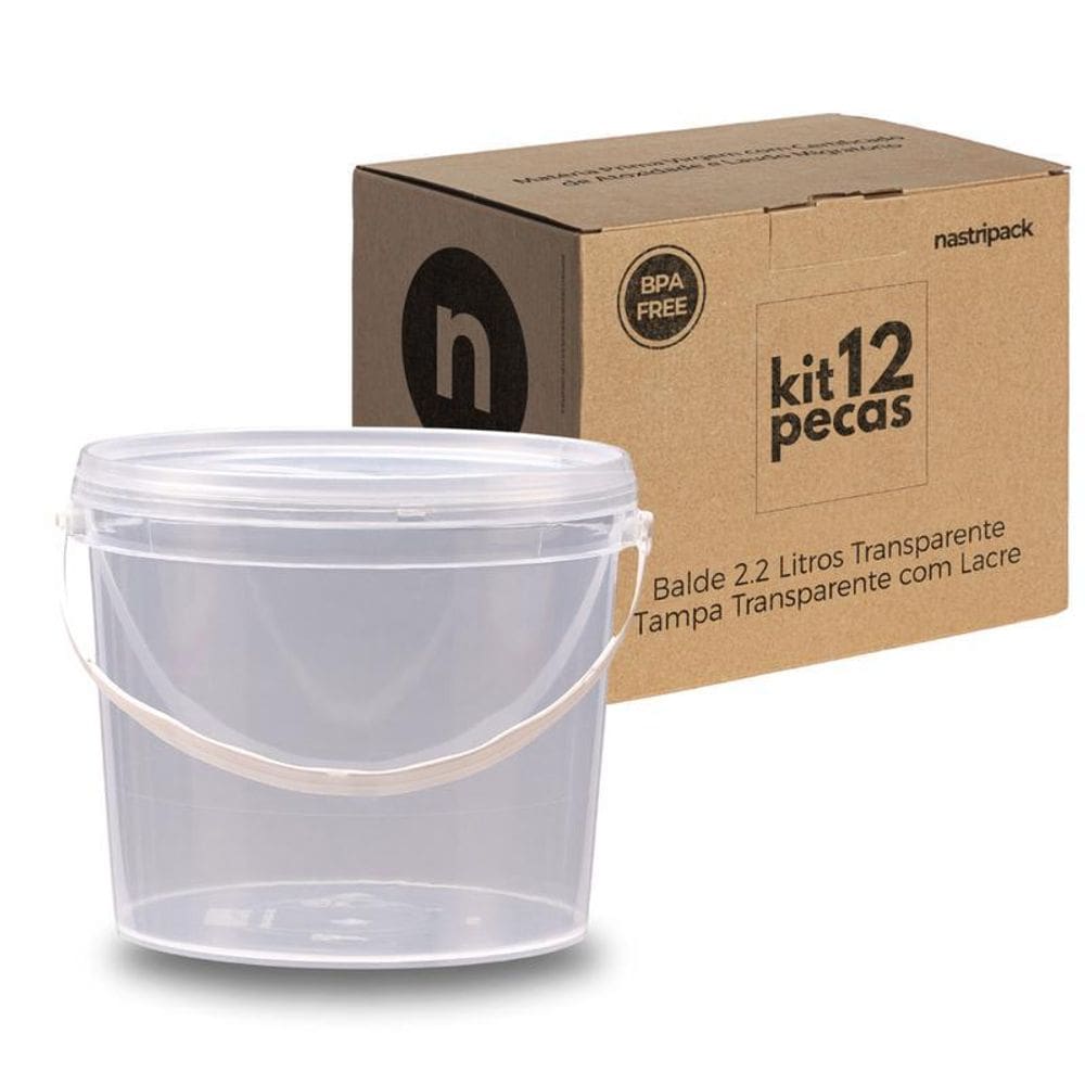 Balde 2.2L Transparente Para Óleo De Canola - Kit 12 Pçs