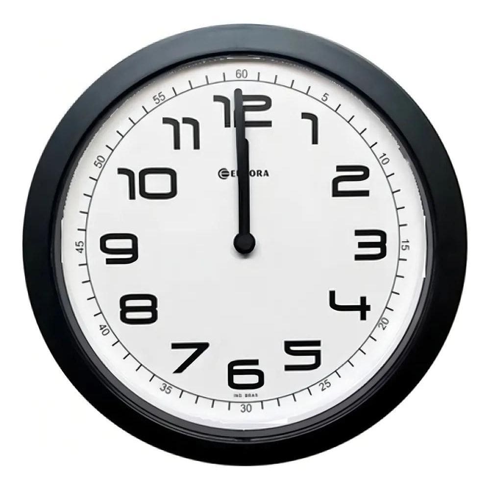 10X Relógio De Parede Eurora Cozinha Sala Preto 6517
