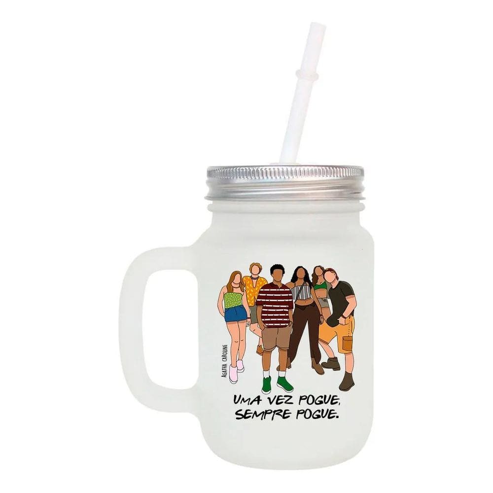 Caneca Com Canudo Da Série Outer Banks - Mason Jar Pogue