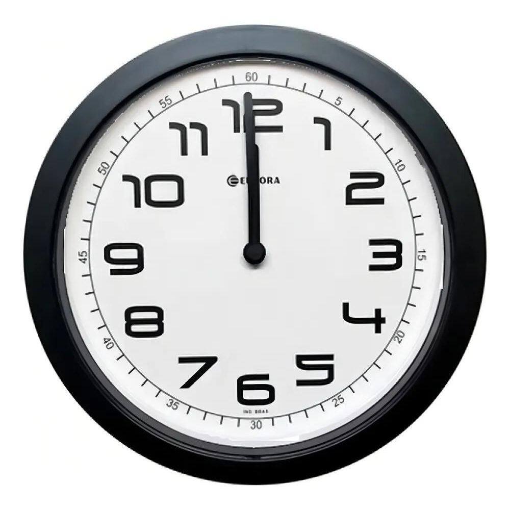 10X Relógio De Parede Eurora Cozinha Sala Preto 6517