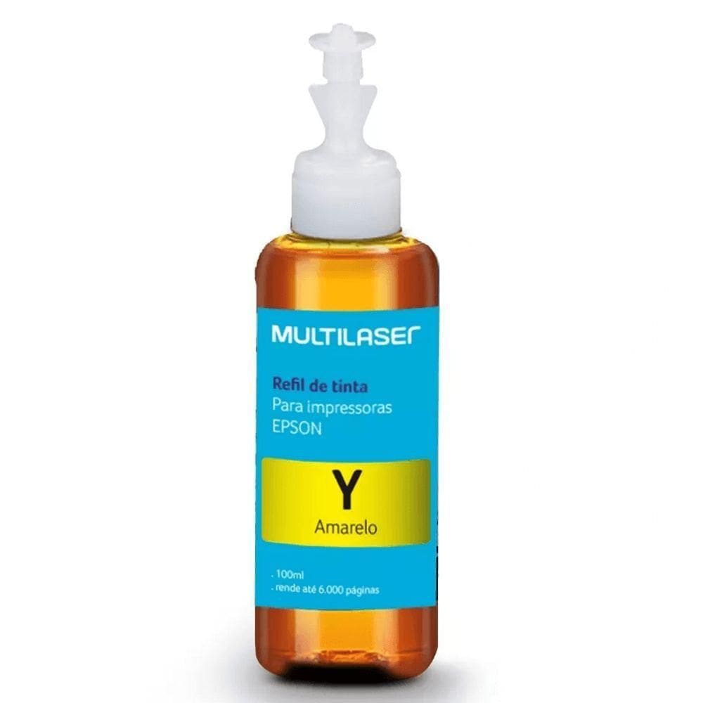 Refil De Tinta Para Impressoras Epson 100 Ml Cor Amarelo - Rf008