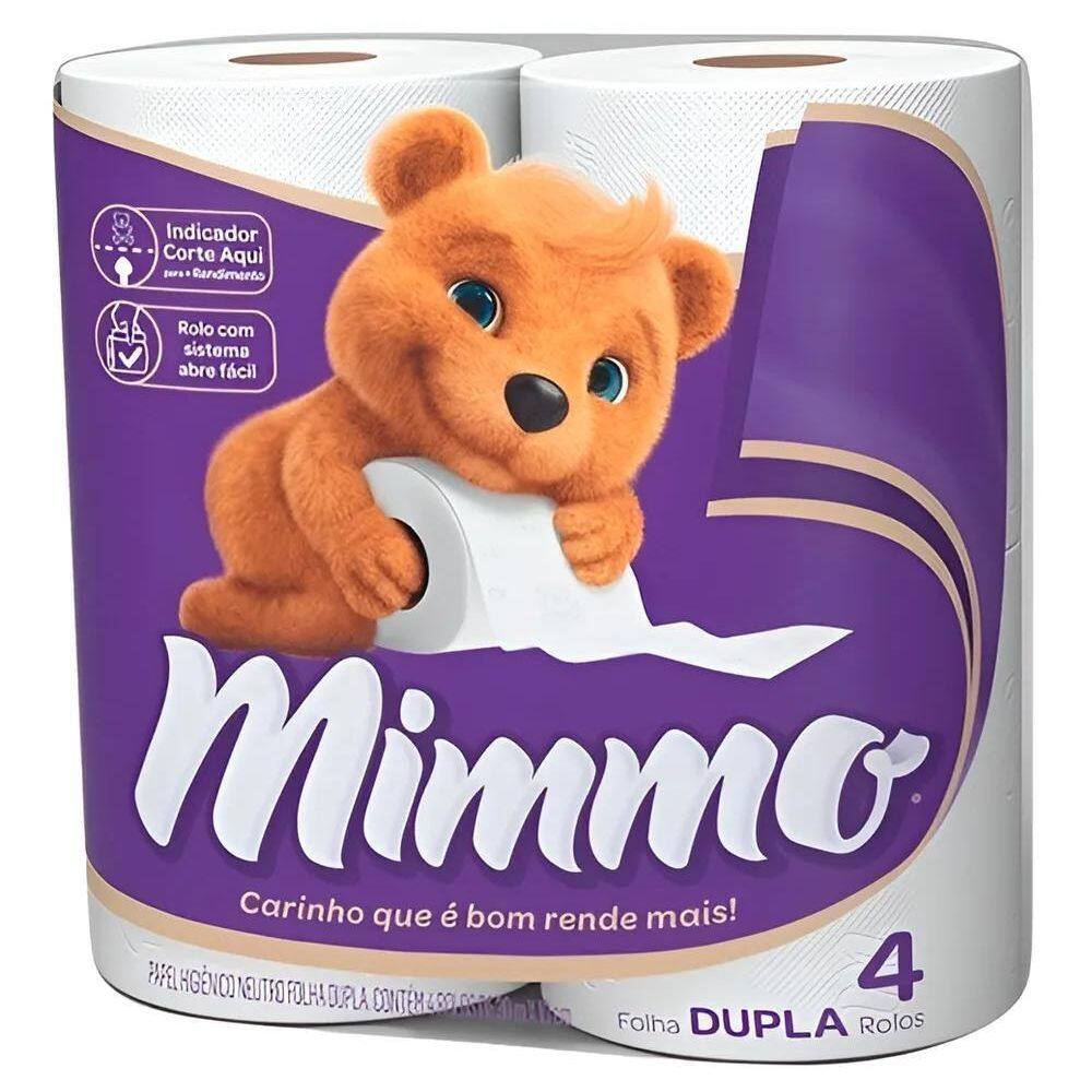 10X Papel Higiênico Mimmo Rende Mais Folha Dupla 30M Com 4