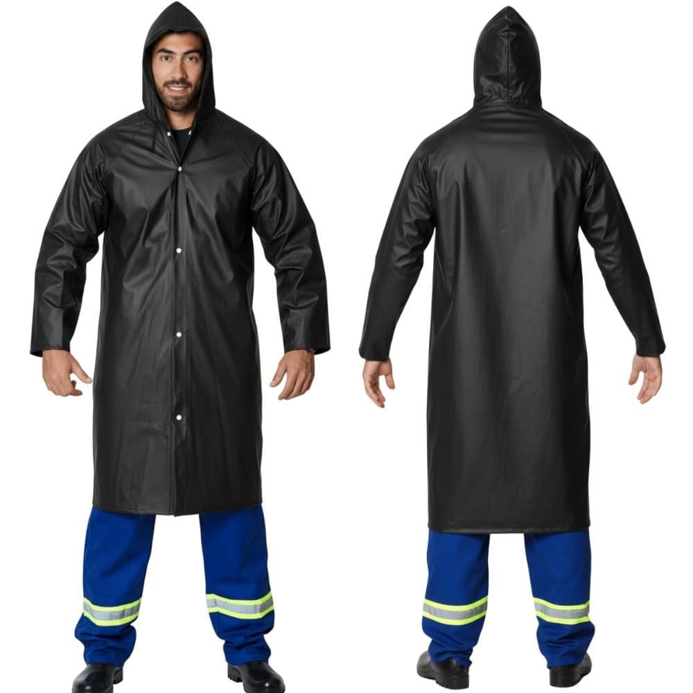 Capa de Chuva Convencional Impermeável PVC Forrado Com Capuz CA 28449 EPI Brascamp