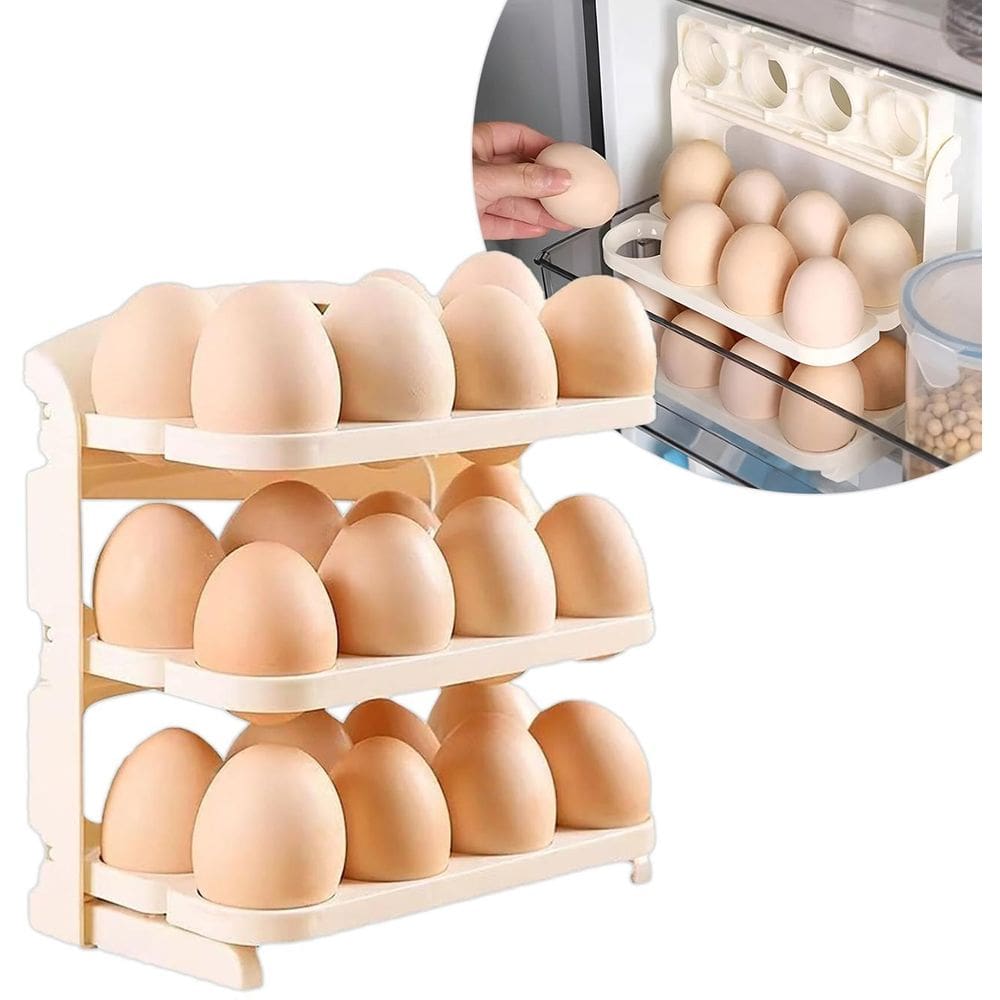 Porta Ovos Bandeja Dispenser Dobrável Organizadora Ate 24 Un