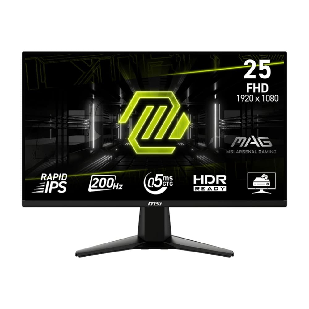 Monitor Gamer MSI 24.5” 200Hz 0.5Ms Full HD AMD FreeSync Premium 1920X1080 Preto