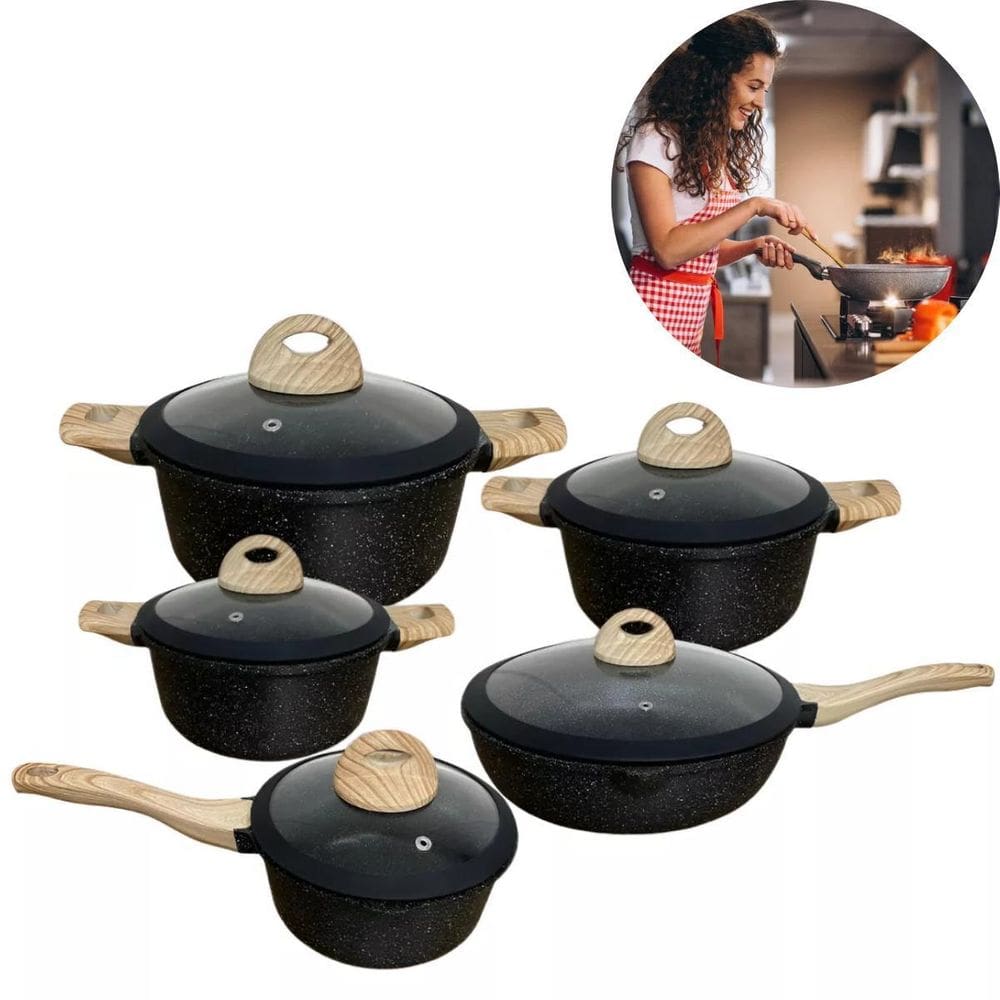 Kit Panelas Coloridas E Resistentes Cor Preta Perfeito