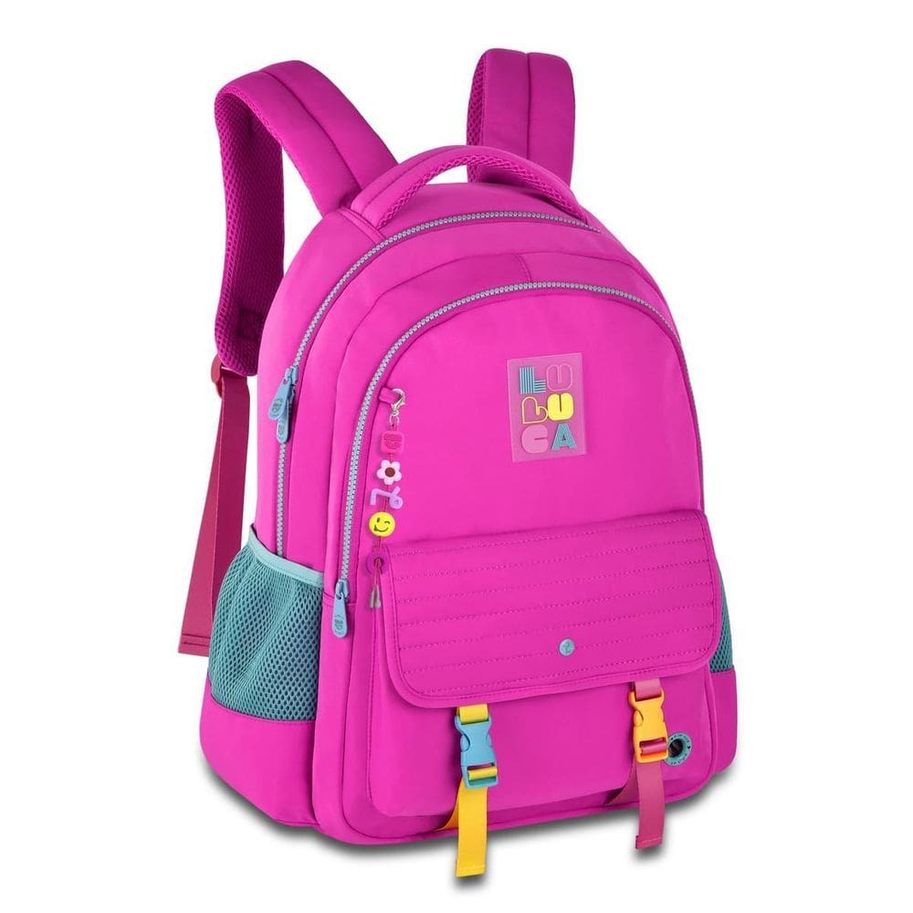 Mochila Luluca Bolsa Escolar Juvenil Feminina Premium - Rosa