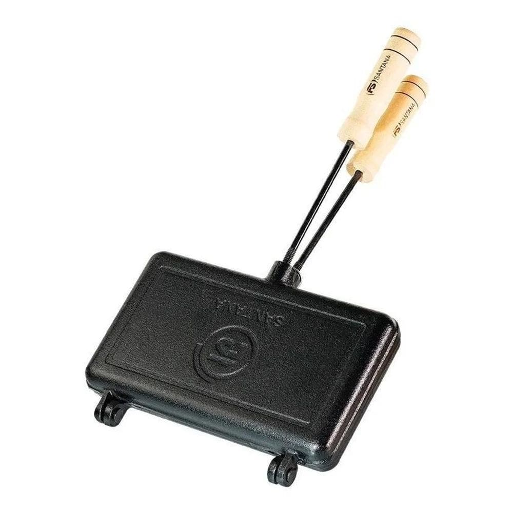 2X Sanduicheira Ferro Dupla 2 Pão Forma Misto Fundição Sant`