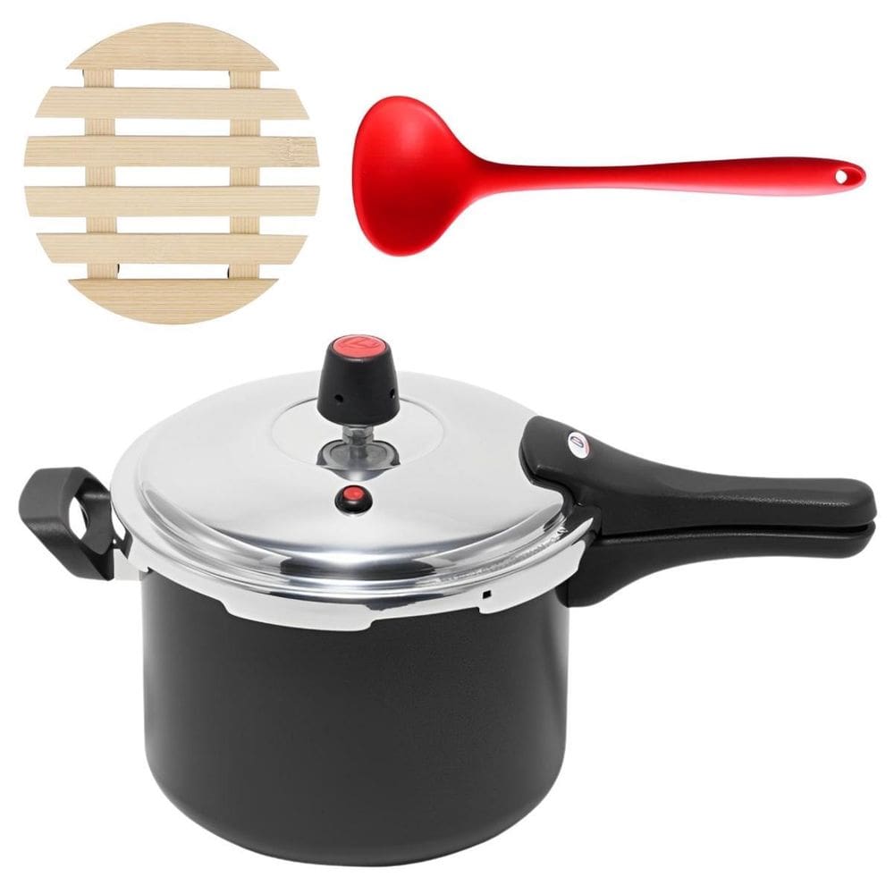 Panela Pressão 4,5L Fechamento Externo + Descanso + Concha