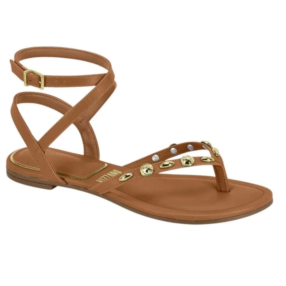 Sandália Feminina Rasteira Vizzano Flat Amarração Luxo