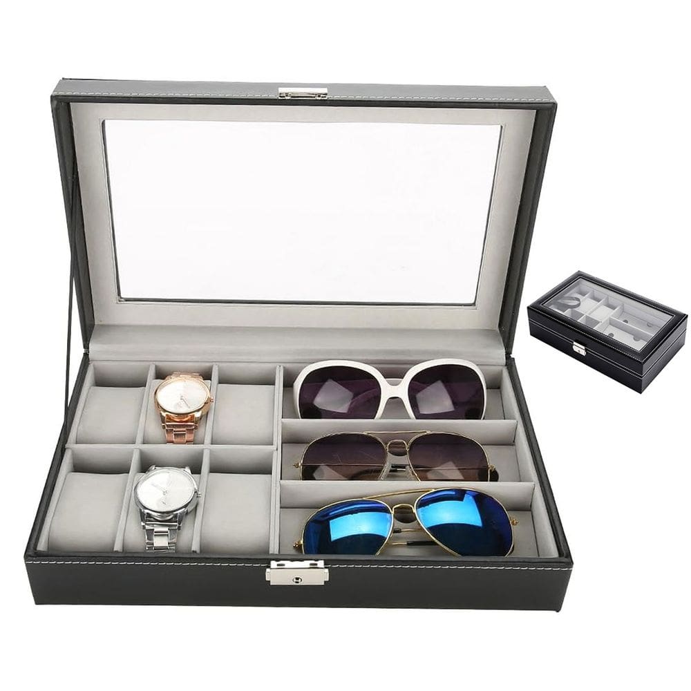 Porta Relogio Oculos de Sol Pulseira Caixa Estojo Expositor Luxo Orgnizaçao Mesa Penteadeira Armario Multiuso Resistente