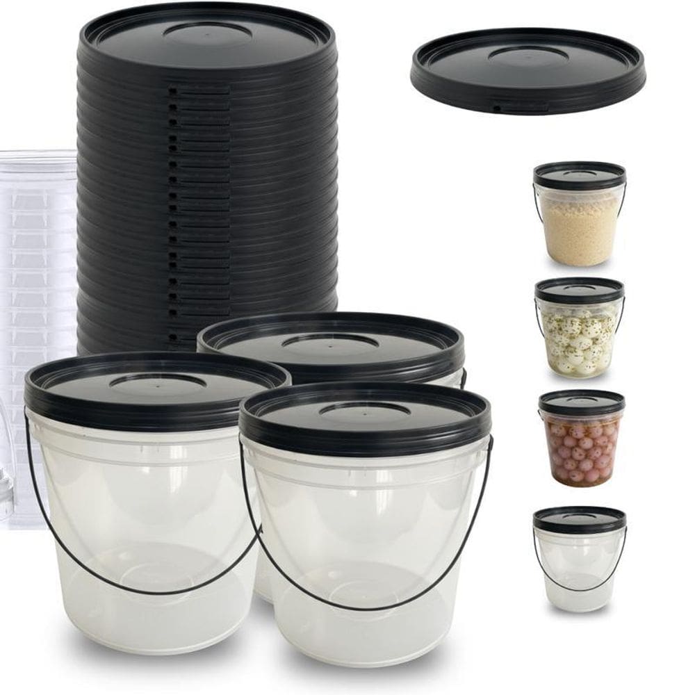 Balde 3,2L Transparente Para Armazenagem Geral - 7 Pçs