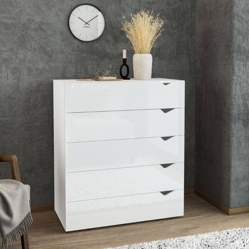 Cômoda 5 Gavetas Porto Branco Politorno Móveis