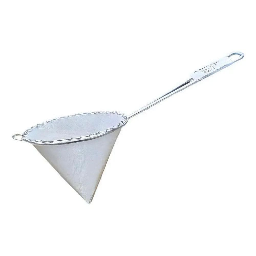2X Peneira Cônica Com Tela 14Cm - Coador Chinois Alumínio