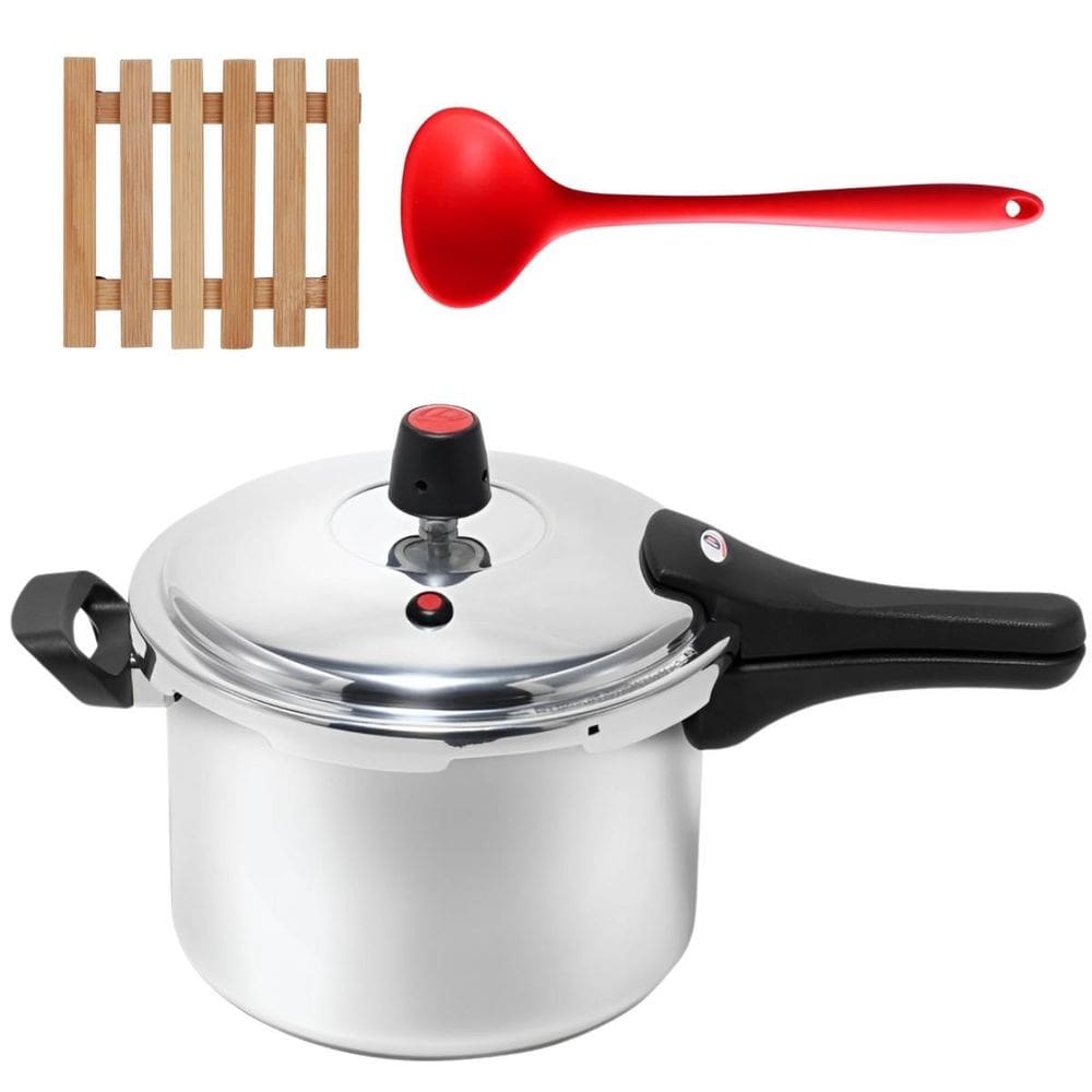 Panela Pressão 4,5L Fechamento Externo + Descanso + Concha