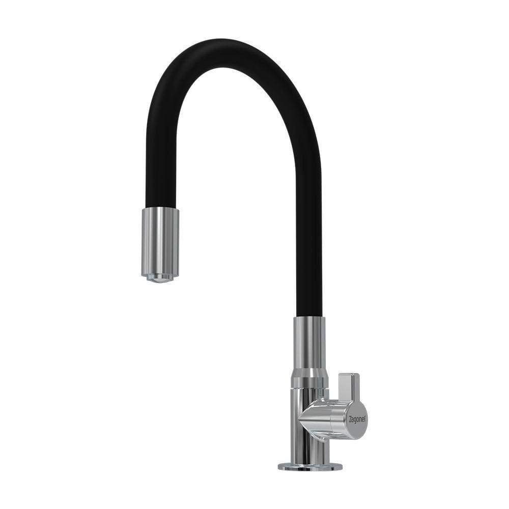 Torneira Zagonel Motion Flexível De Bancada Preta