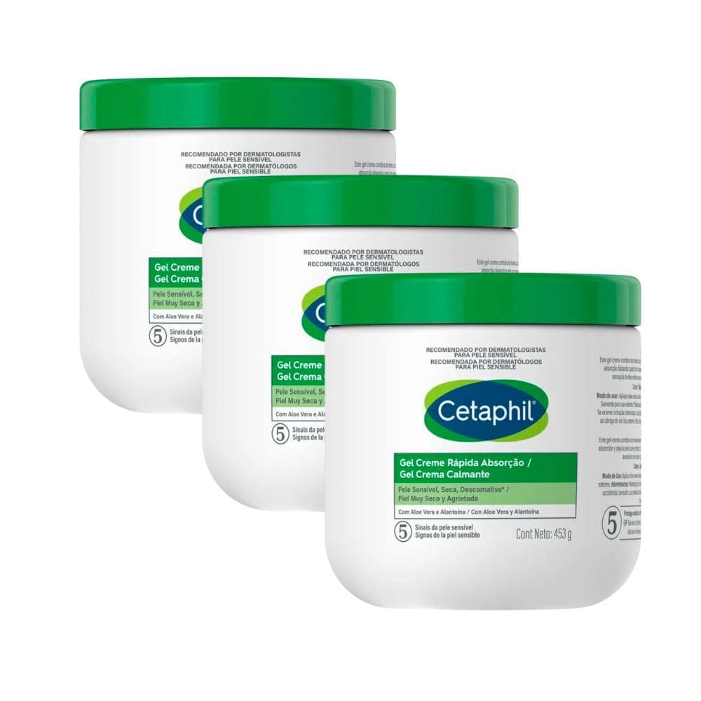 Kit 3 Cetaphil Gel Creme Rápida Absorção 453g