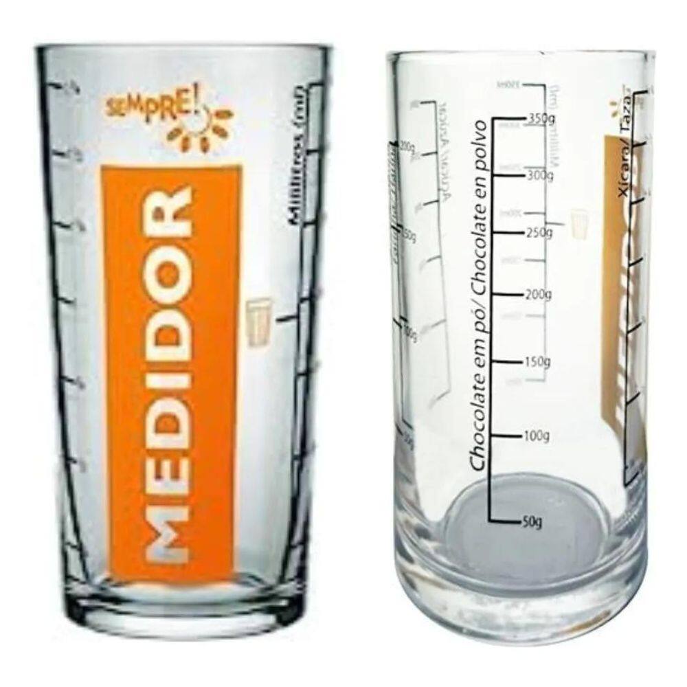 2X Copo De Vidro Medidor Preparo De Receitas Medida Certa V