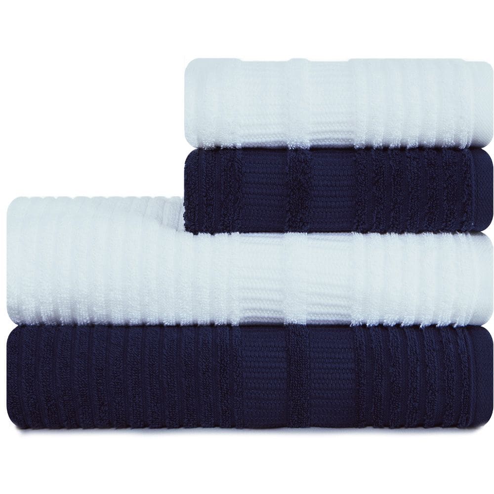 Jogo de Toalhas 4 Peças Banhão e Rosto 100% Algodão - Brisa - Karsten