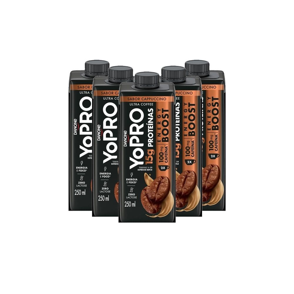 Kit 5 YoPRO Energy Boost UHT Cappuccino 15g de Proteínas 250ml