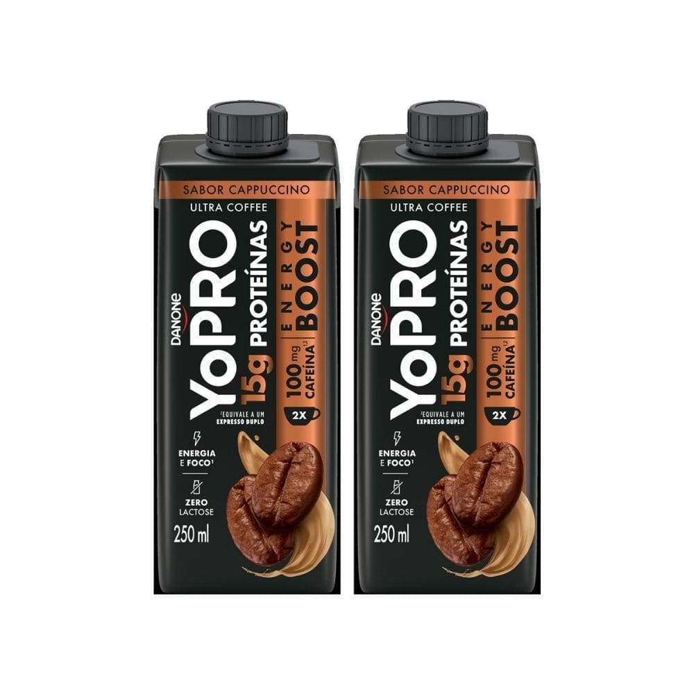 Kit 2 YoPRO Energy Boost UHT Cappuccino 15g de Proteínas 250ml