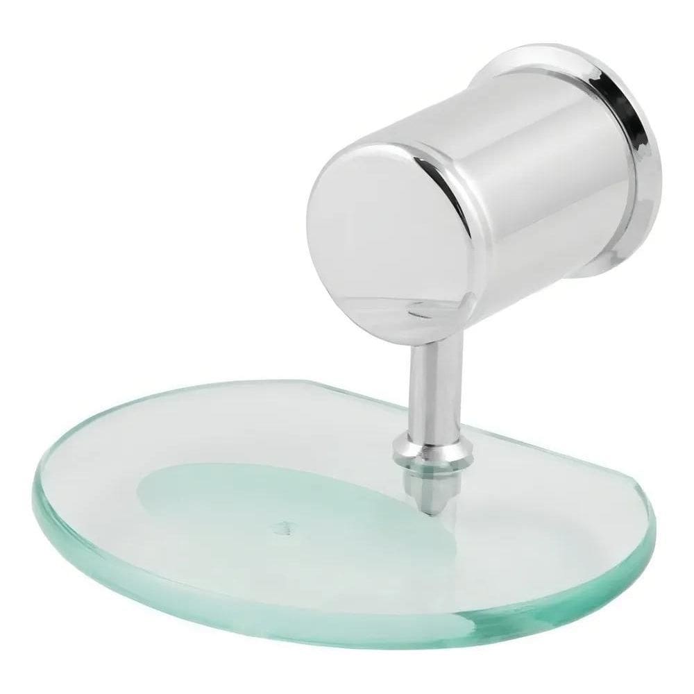 2X Saboneteira Lavabo De Luxo Porta Sabonete De Vidro Redond