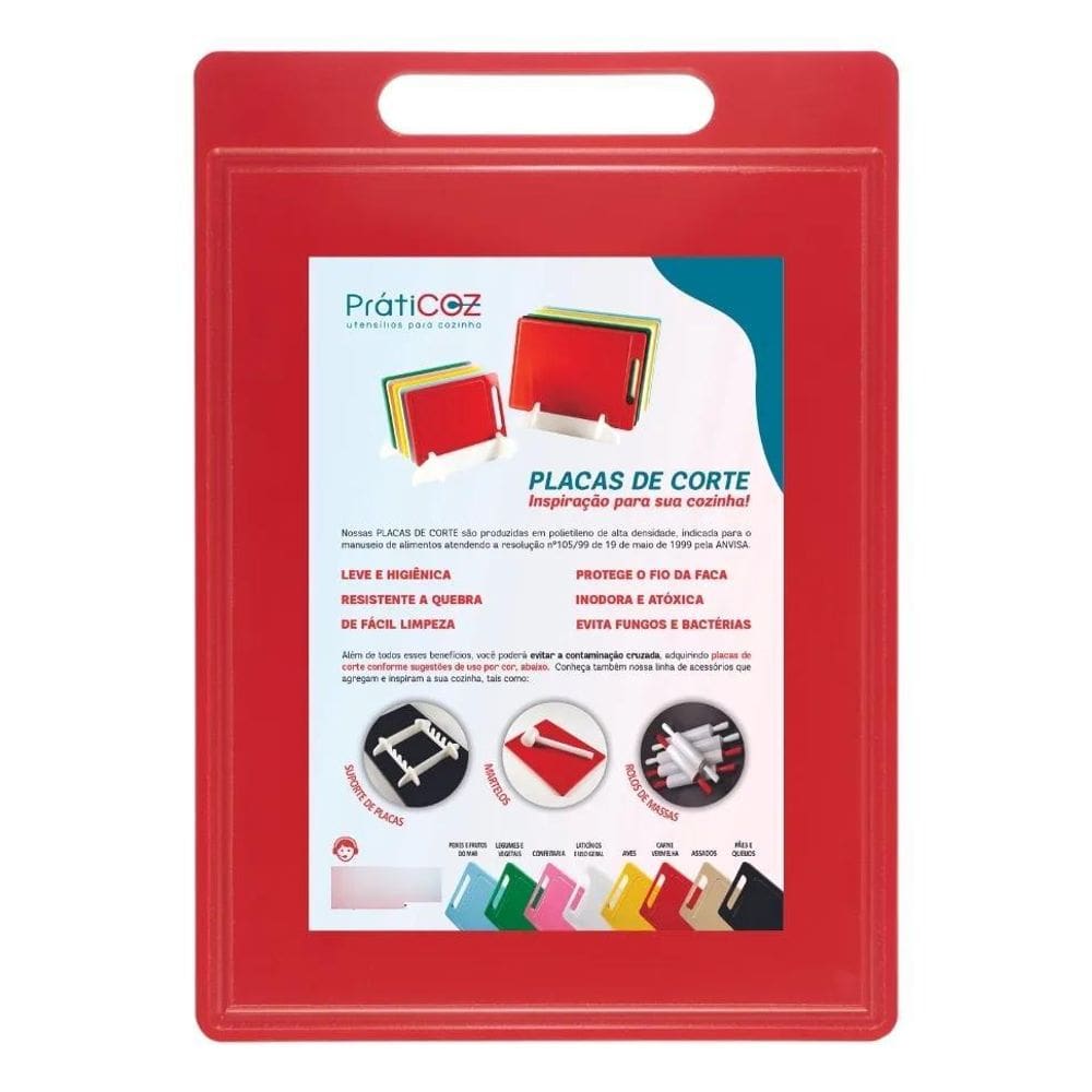Tábua Placa De Corte Polietileno Canal 25X35Cm