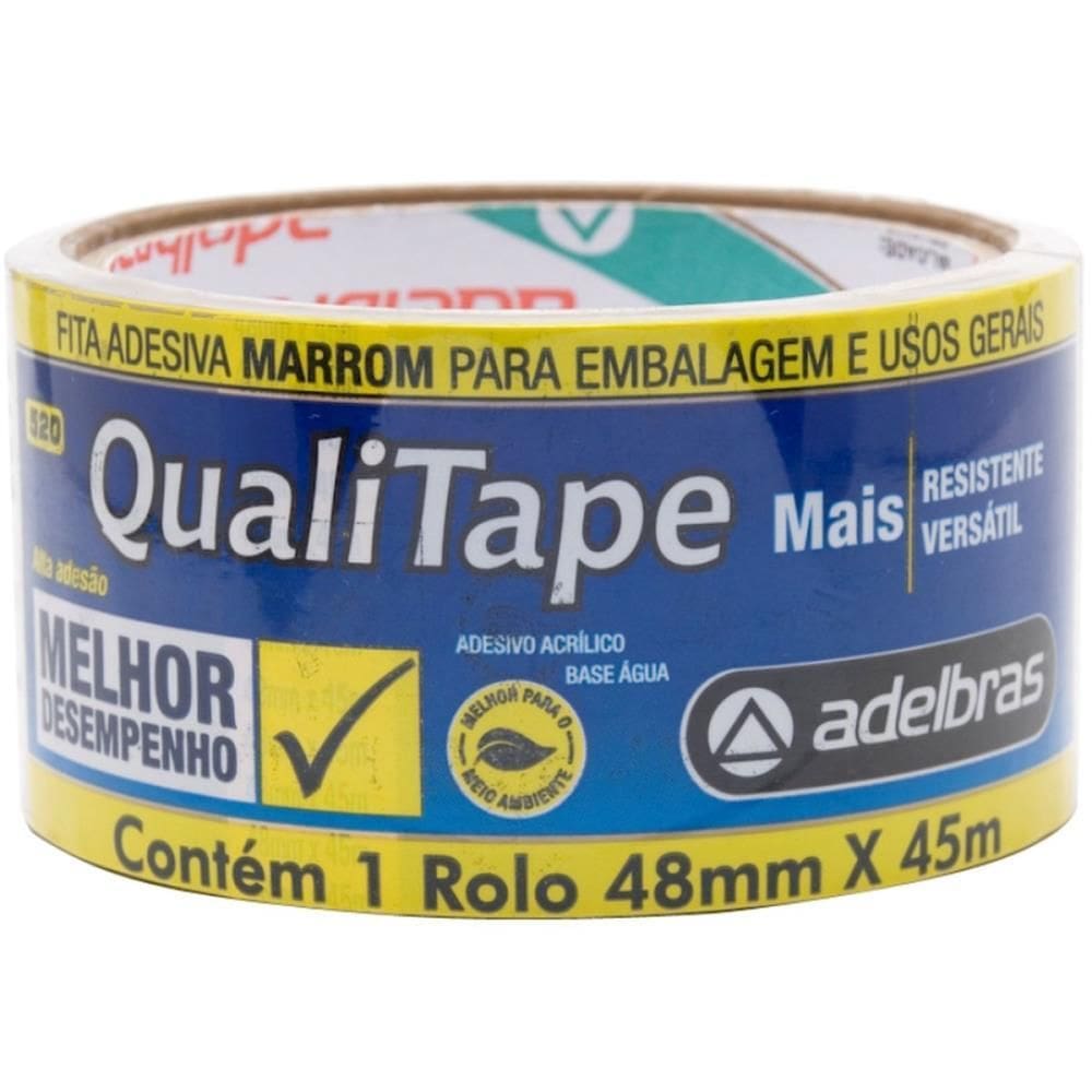 Fita Para Empacotamento Qualitape 48mmx45m Marrom - Adelbras
