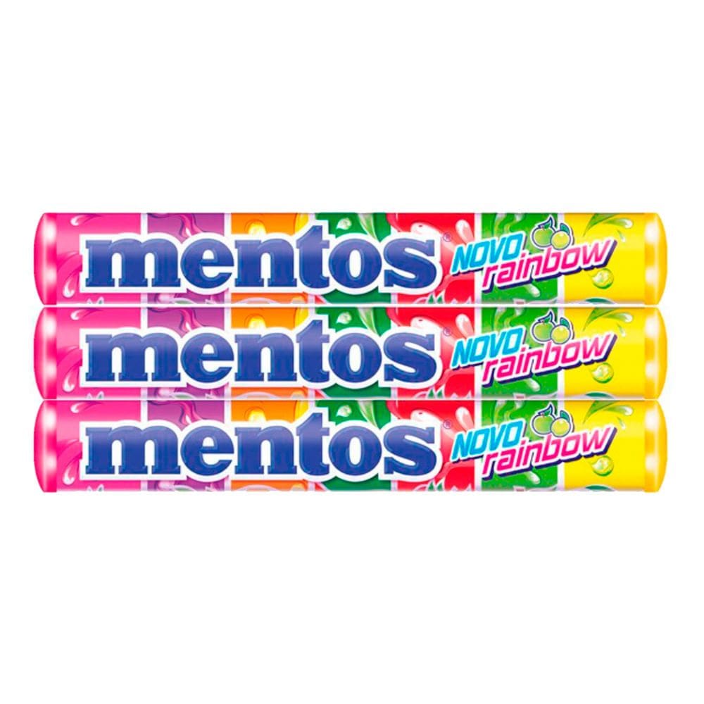 Kit 3 Balas Mentos Novo Rainbow 37,5g