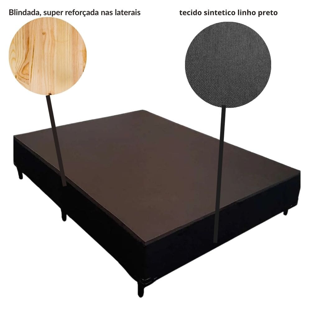 Base Cama Box Casal Blindada - 138x188x42