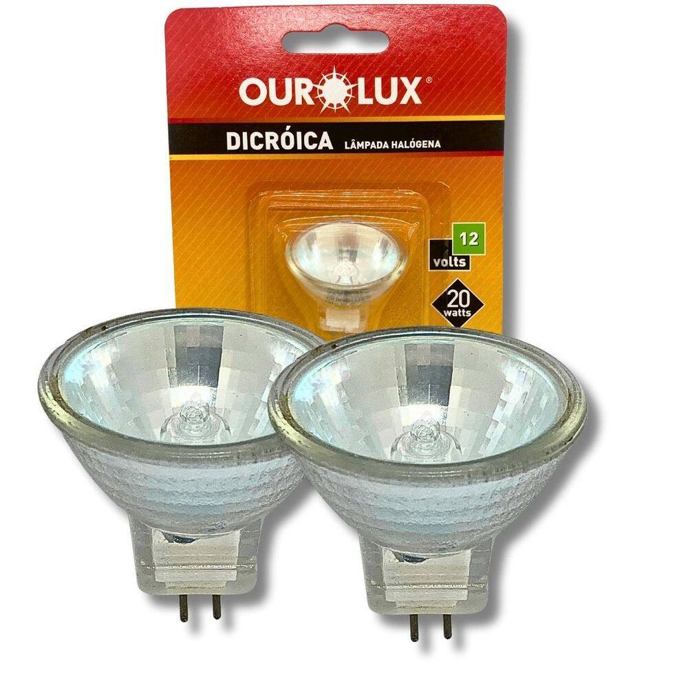 Kit 2 Lâmpadas Mini Dicróica Mr11 20W 12V Gu4 30 Halógena