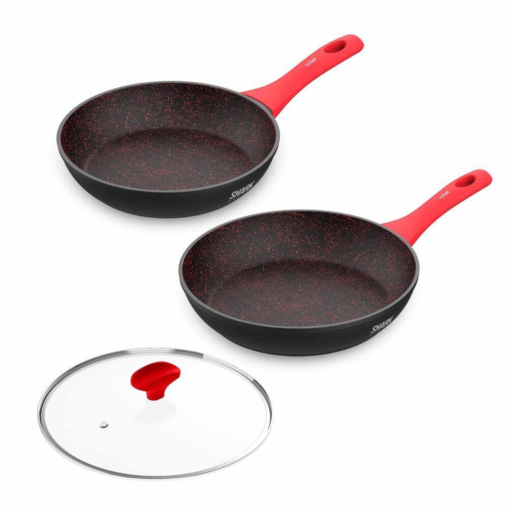 Panelas Ichef Home Vermelha Sauté Grand 24cm e Sauté Petit 20cm com Tampa 24cm | Home Vermelha