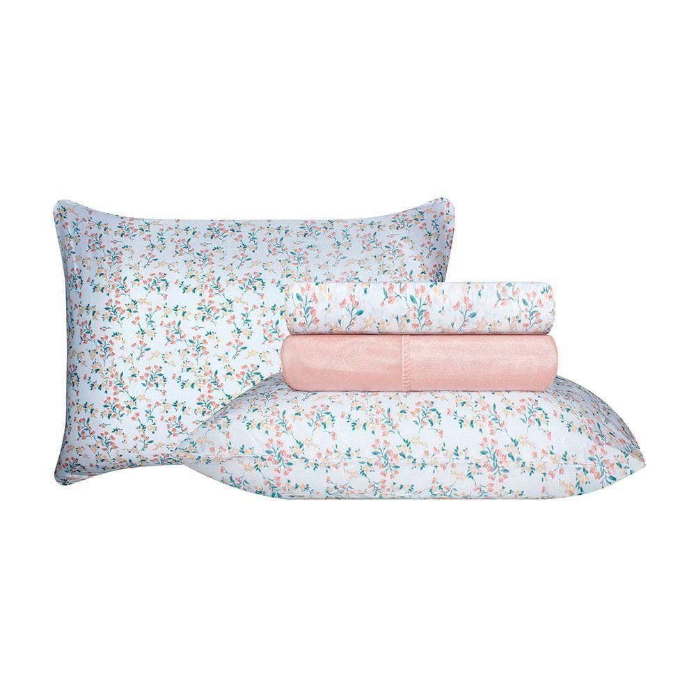 Jogo De Cama Duplo Casal 4 Peças 140 Fios 250x220cm Clarice Realce Premium - Sultan