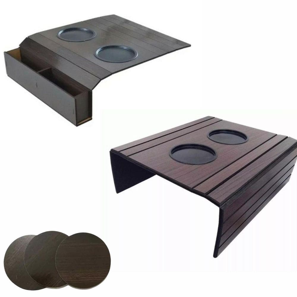 Esteira Bandeja Sofá Porta Copo + Esteira Controle + Bolacha