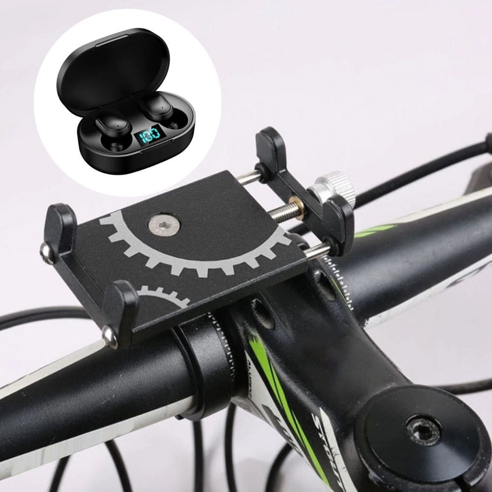 Suporte Para Cel De Bike E Moto + Fone De Ouvido