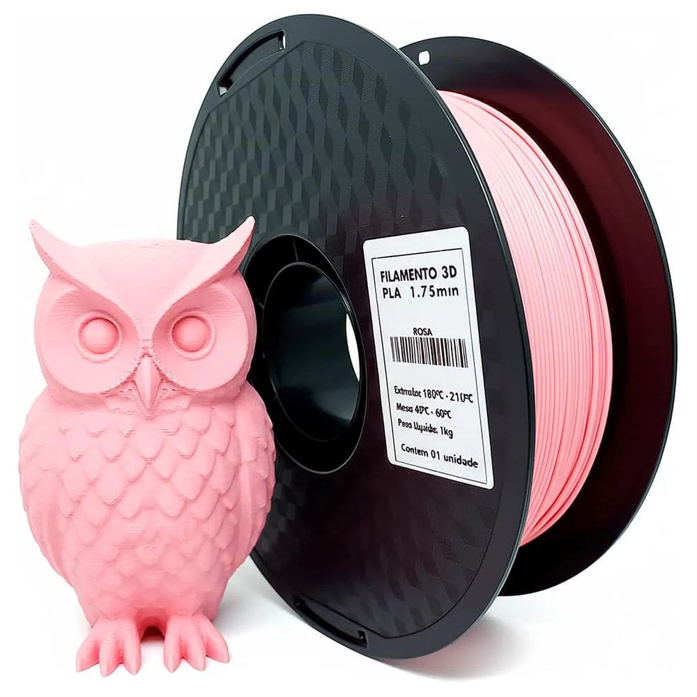Filamento de Impressora 3D PLA Rosa 1.75mm 1KG Cor Brilhante Textura Macia Masterprint Filamento 3D