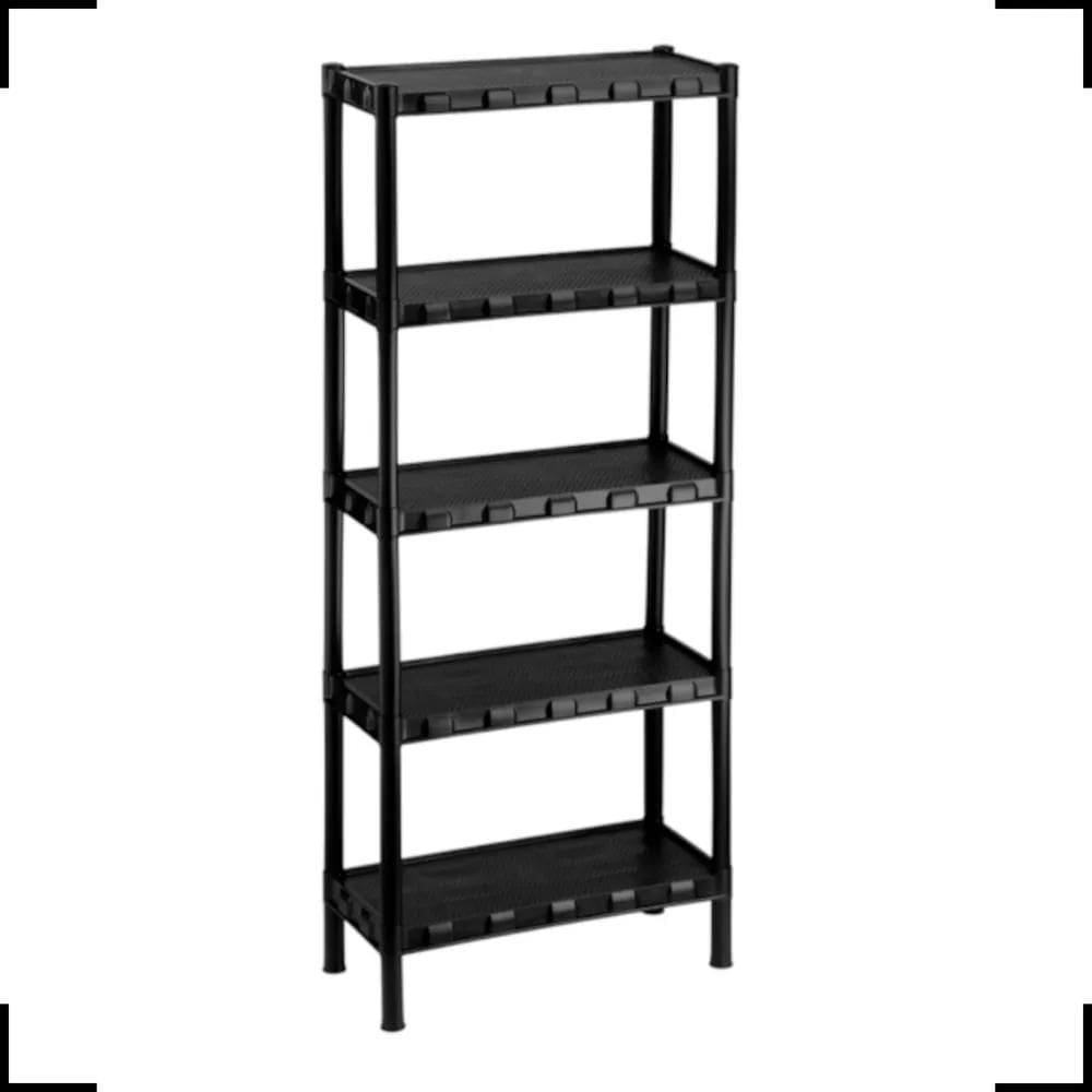 2X Estante Plástica Preta Com 5 Prateleiras Agraplast 872