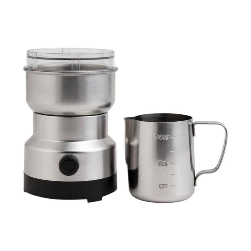 Kit Moedor Café Elétrico + Jarra Barista Pitcher Inox 350Ml