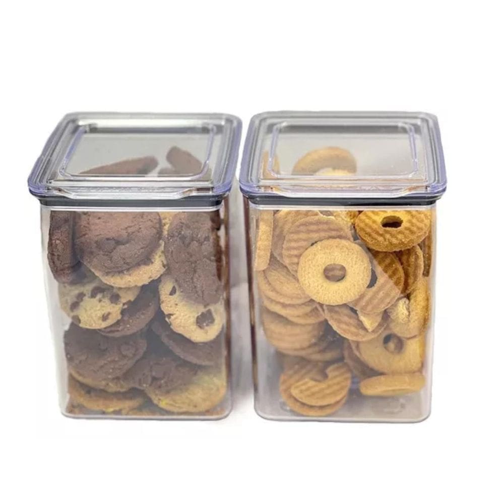 Kit 2 Potes Herméticos 1,1Litros Porta Mantimentos Qualyplas