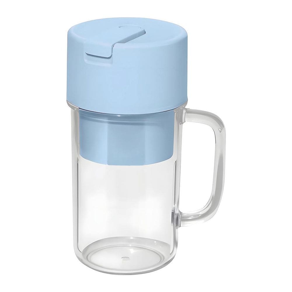 Caneca Misturadora Recarregável Azul Claro Copo Triturador