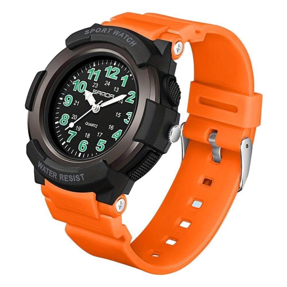 Relógio De Quartzo Sandavisor Analógico Minimalista Laranja