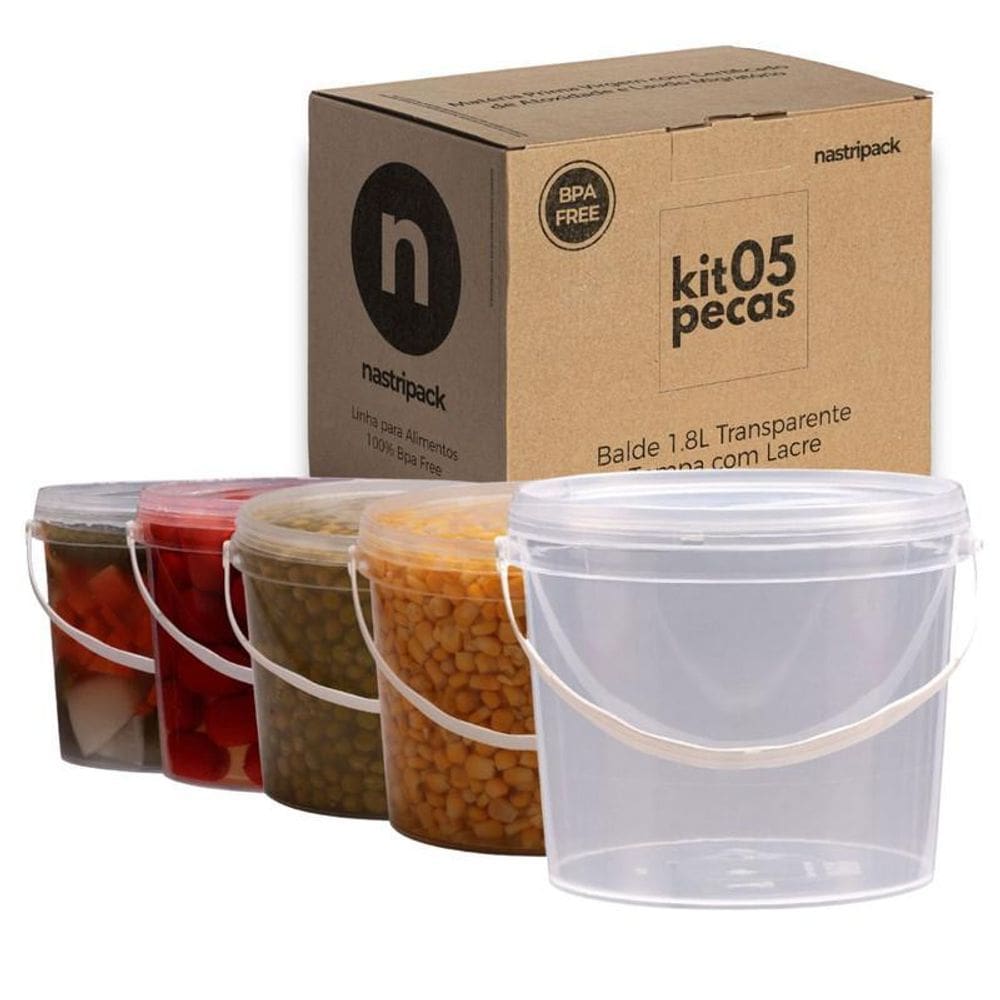 Recipiente 1.8L Qualidade Nastripack 5 Pçs