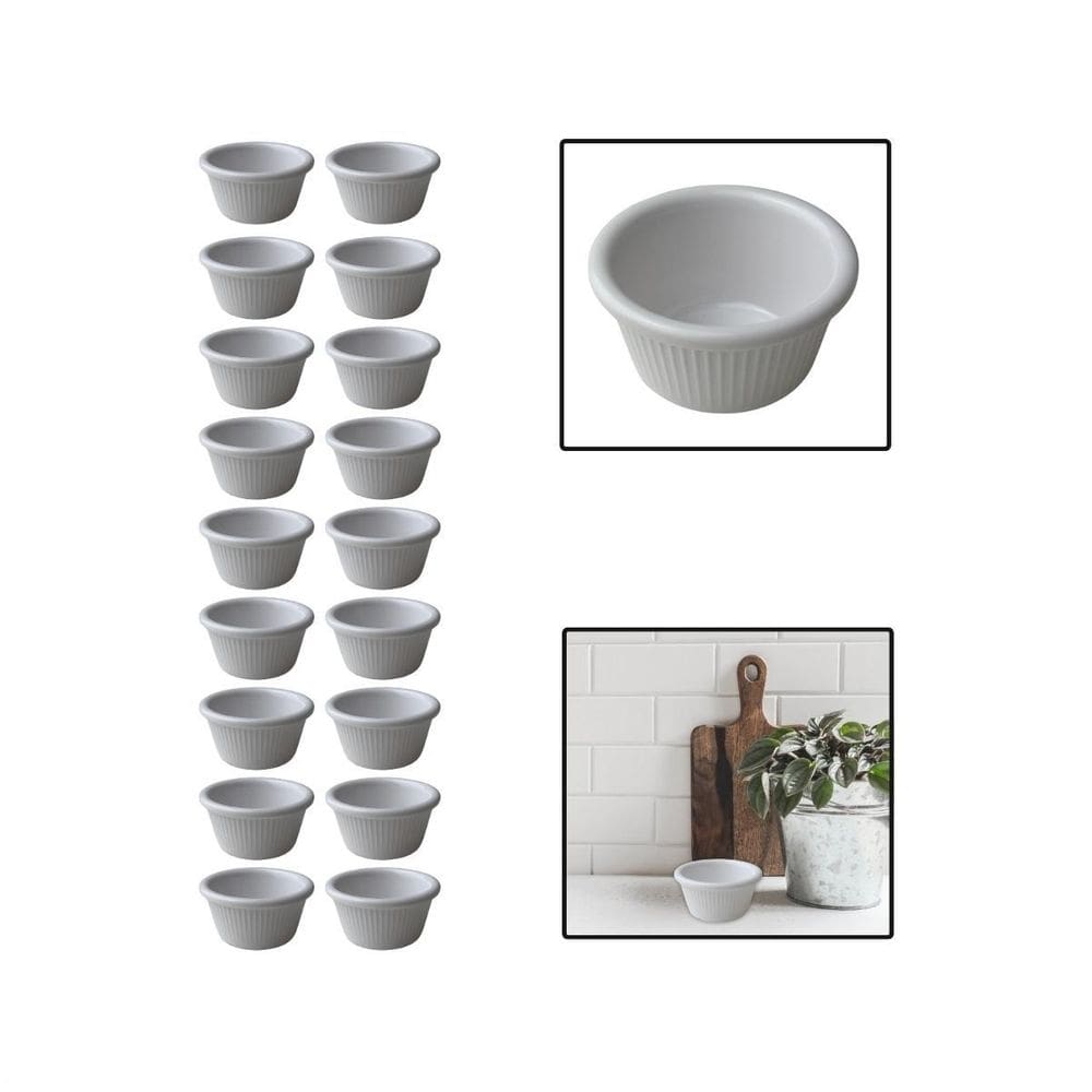 Kit 18 Molheiras De Melamina Shoyu Molhos Ketchup 8 Cm 80Ml