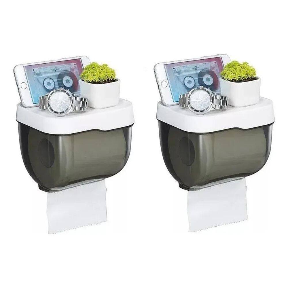 3X Kit 02 Porta Papel Higiênico Parede À Prova D `Água Coláv