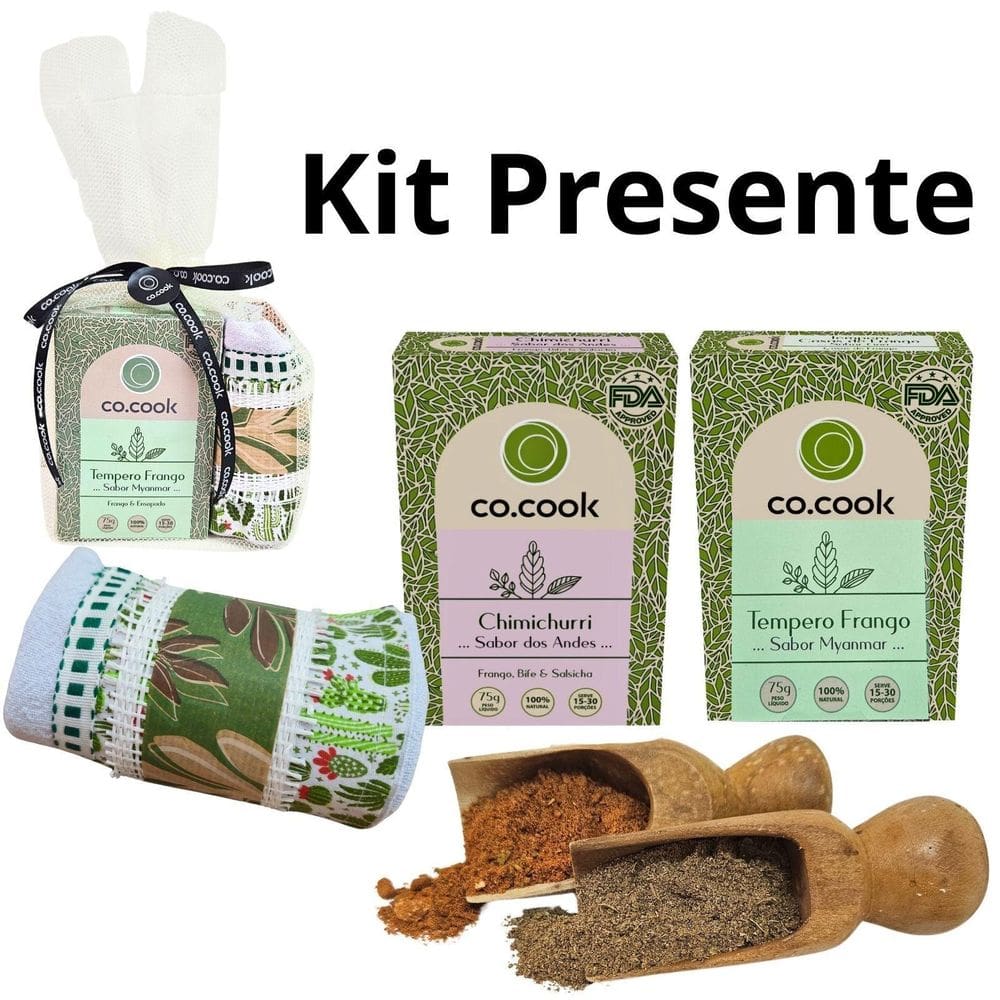 Cocook Kit Trio Presente Tempero Frango Chimichurri Pano