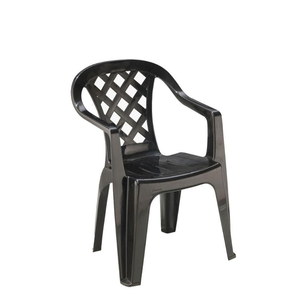 Cadeira Plástica Empilhável Giorgia Preta Pisani