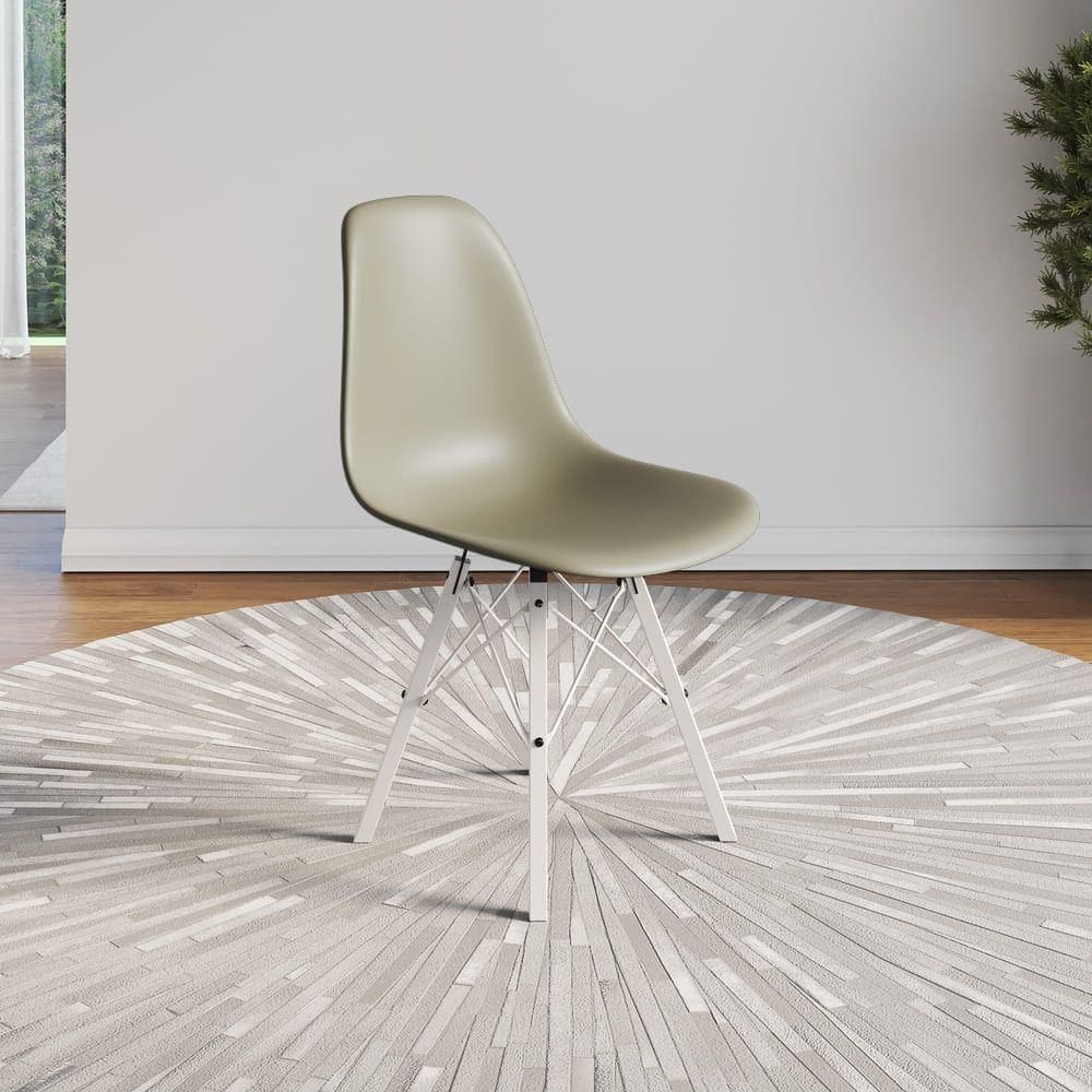 Cadeira Eames Estilo Moderno Em Ferro Branco Com Assento Fendi