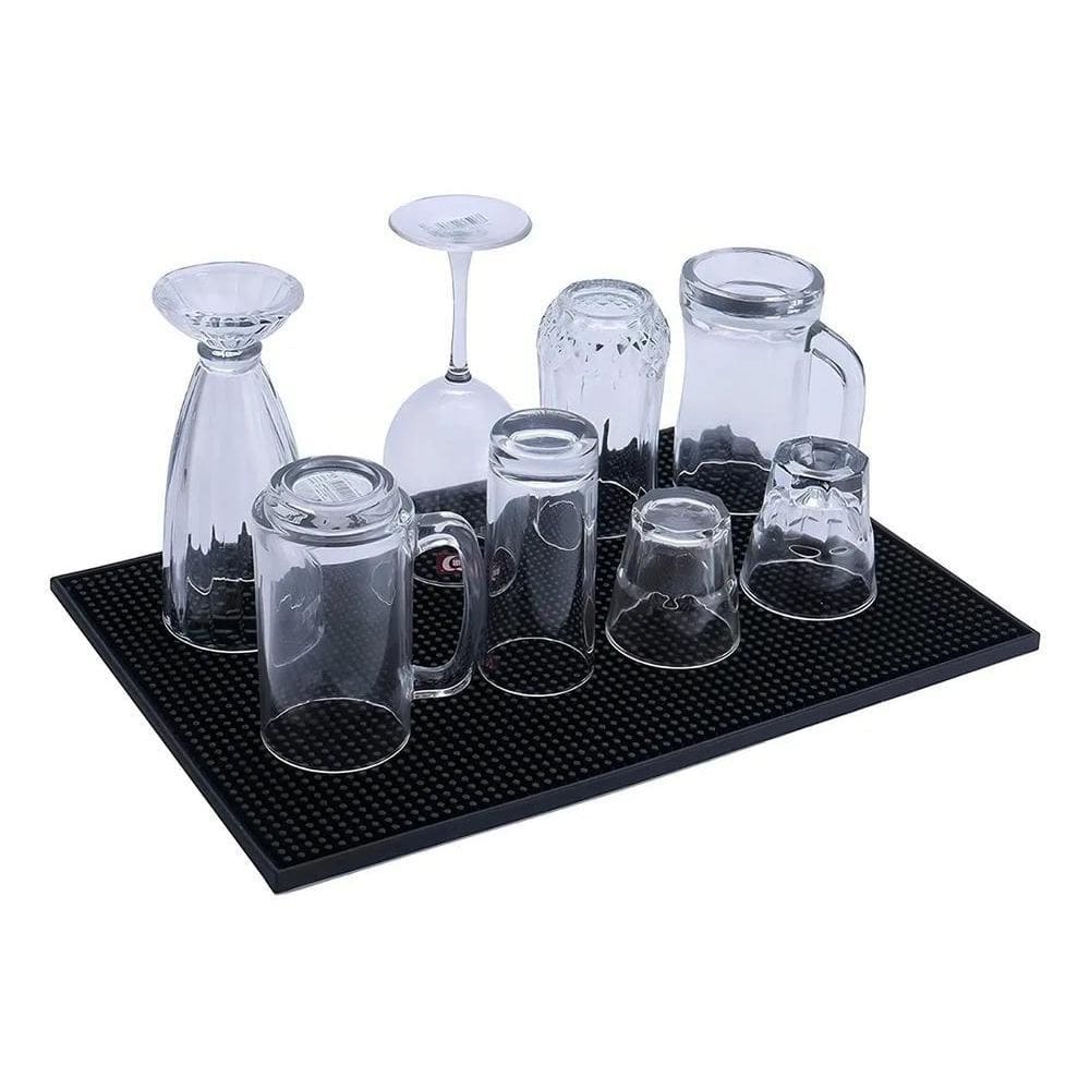 2X Tapete Escorredor De Louça Silicone Porta Copos Pratos 30