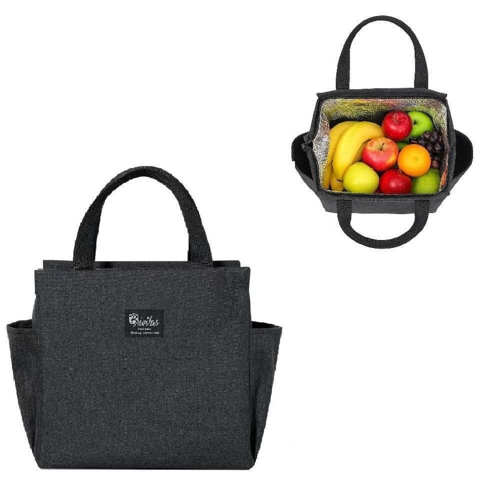 Bolsa Termica Grande Fitness Academia Dieta Trabalho Executivo Bolsa Alca 2 Bolsos Porta Garrafa Preta